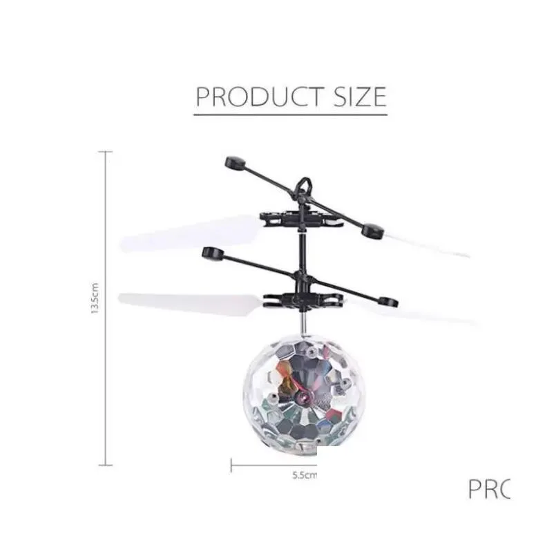 Led Flying Toys Rc Ball Aircraft Helicóptero Intermitente Light Up Toy Inducción Drone Eléctrico
