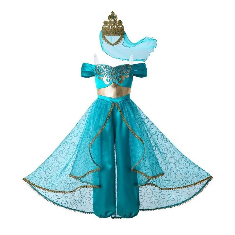 clothing sets girls halloween costume jumpsuit for kids princess outfits children with golden lace crownclothing setsclothing