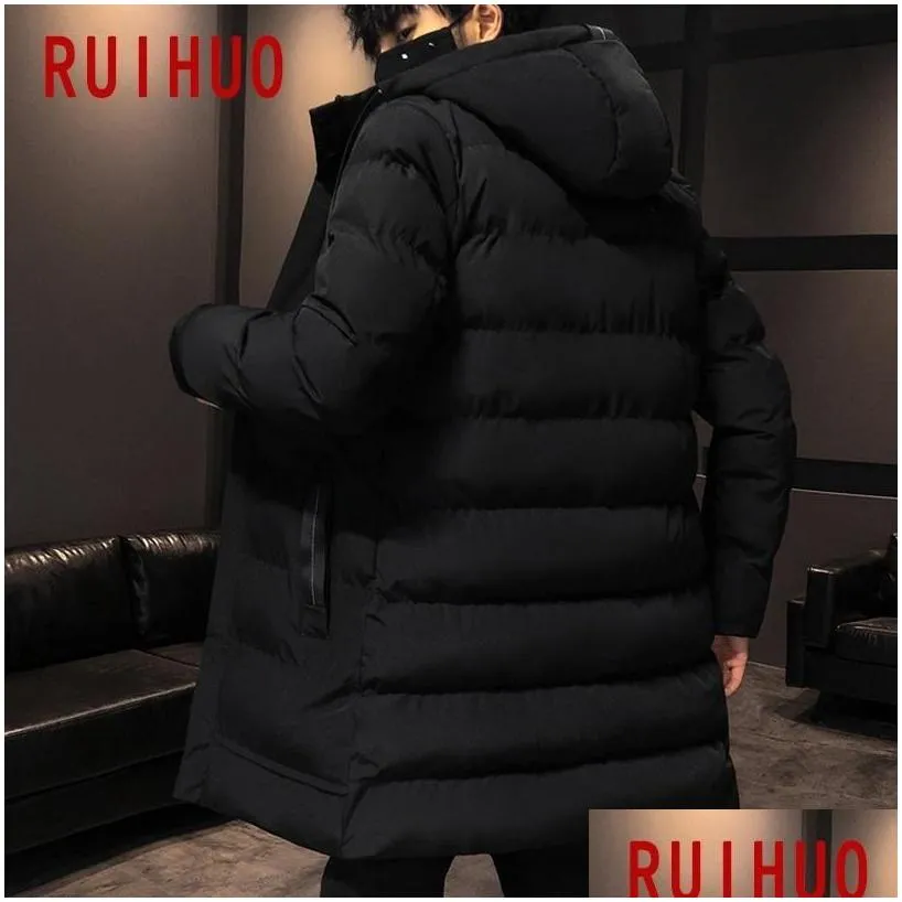 ruihuo long winter jacket men parkas winter coat men jacket hip hop casual men winter jacket coat hooded warm m4xl 201209