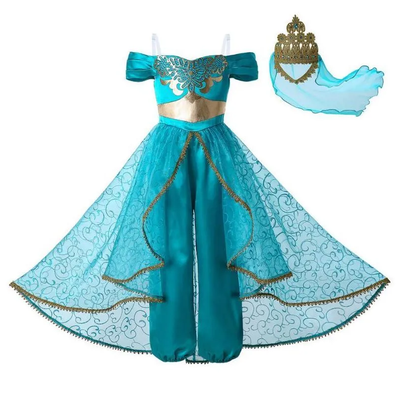 clothing sets girls halloween costume jumpsuit for kids princess outfits children with golden lace crownclothing setsclothing