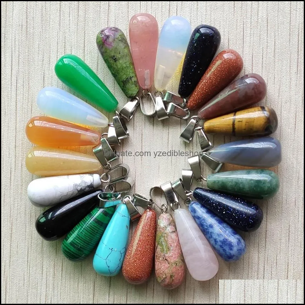 assorted mixed long water drop shape charms teardrop crystal pendants for necklace accessories jewelry making