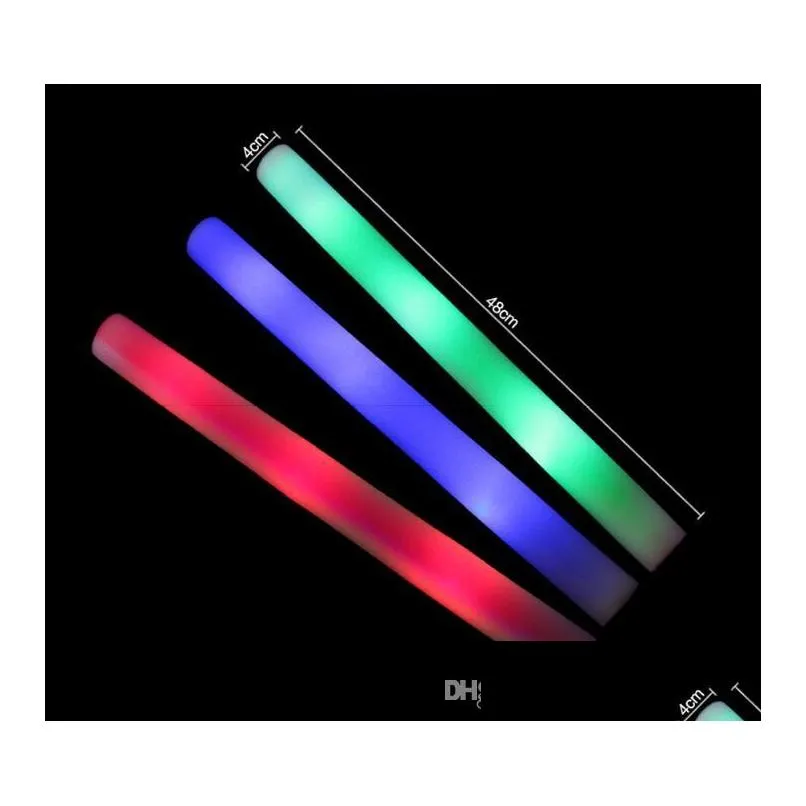 led foam stick colorful flashing batons red green blue light up sticks festival party decoration concert prop