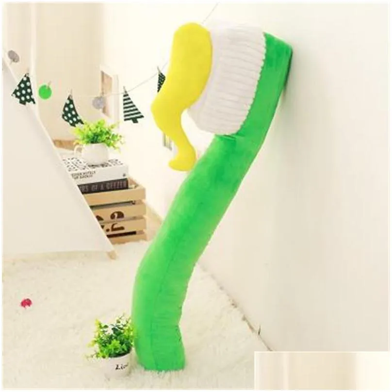 90cm one piece creative toothbrush pillow soft pp cotton stuffed sleeping pillows plush toy sofa decoration office cushions 4 colors