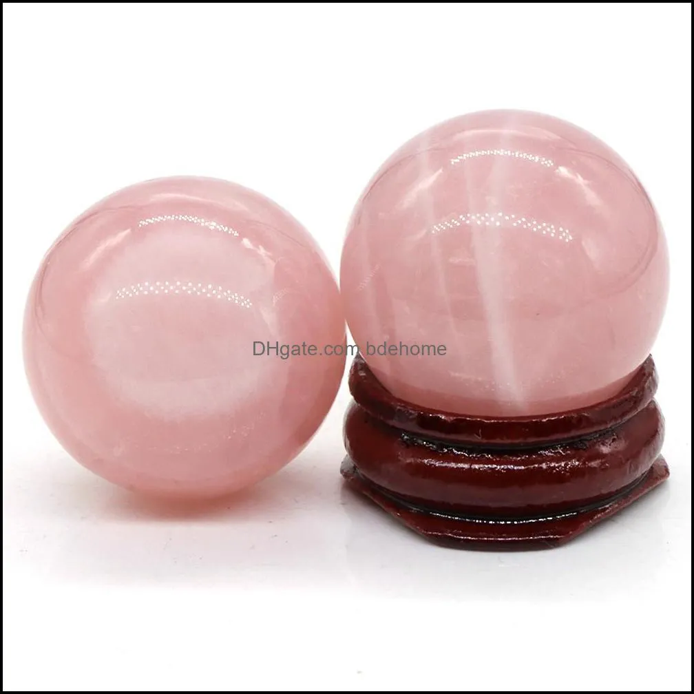 30mm loose reiki healing chakra natural stone rose quartz mineral crystals gemstones hand piece home decoration accessories good gifts