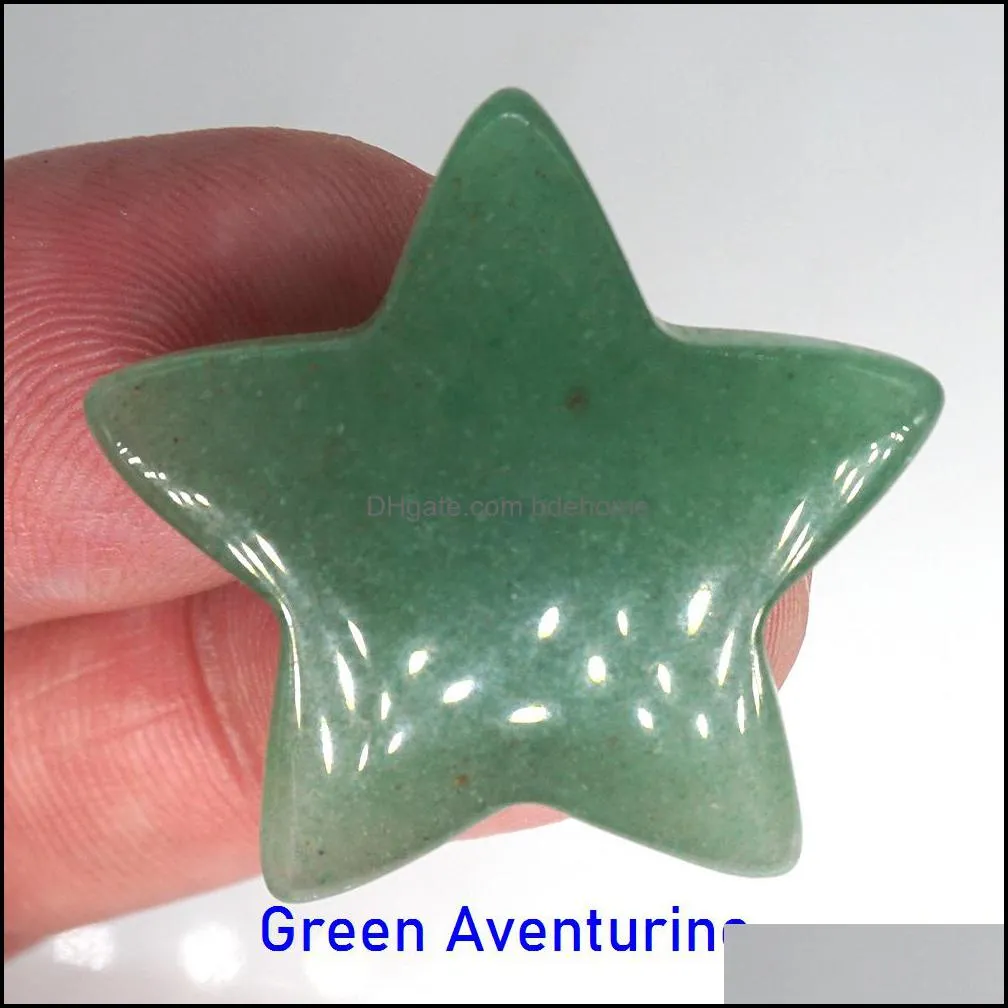 3cm mini star statue ornament natural stone crystal carving home decoration crystals polishing gem healing jewelry