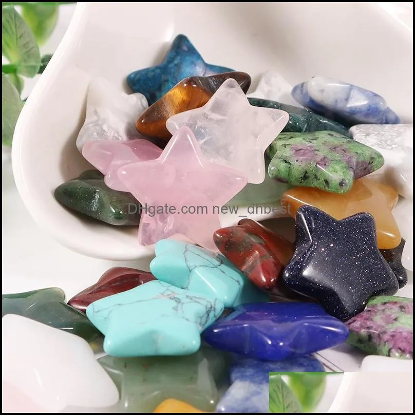 20mm mini star statue natural stone carving home decoration crystal polishing gem healing jewelry