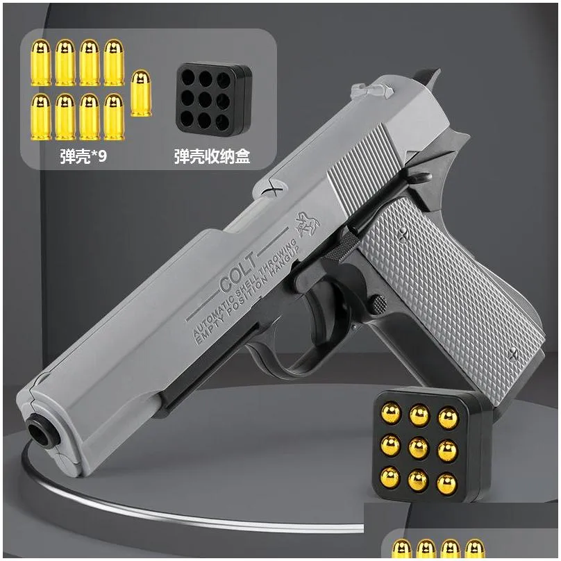 g17 m1911 pistol soft bullet toy gun manual shell ejection blaster launcher child adults model boys birthday gifts outdoor games