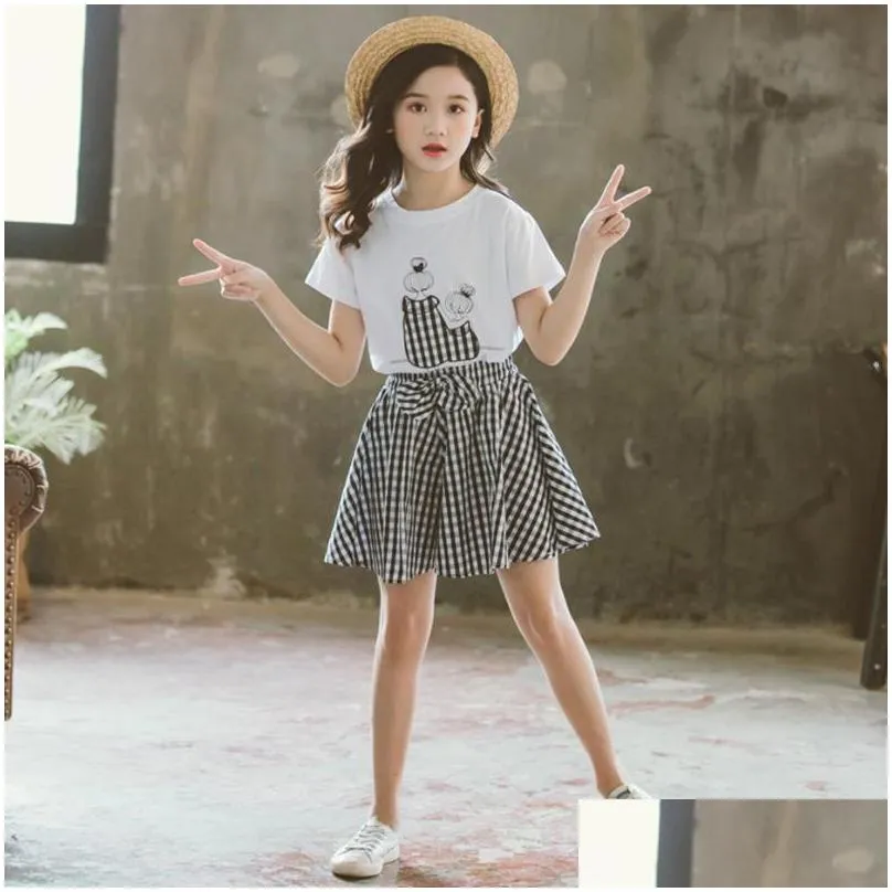 clothing sets girls clothes set lace shirt floral pants 2pcs girl summer fashion kids 6 8 10 12 13 14 yearclothing