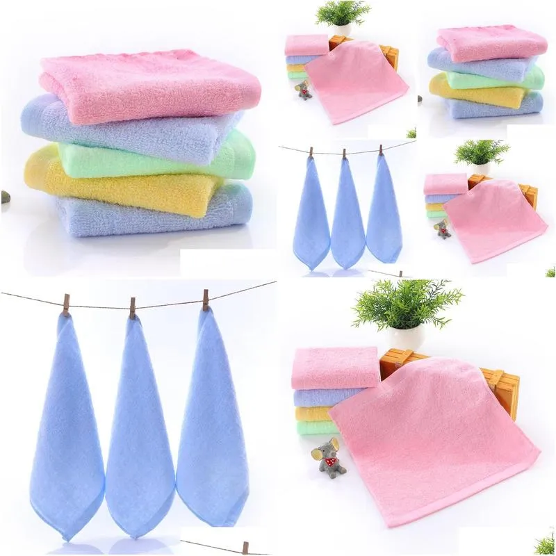 wholesale soft small square absorbent full bamboo baby towel custom embroidered