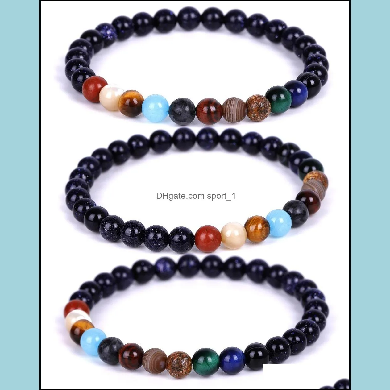 blue sand planets bead bracelet stone universe yoga solar chakra and string bracelets for women men