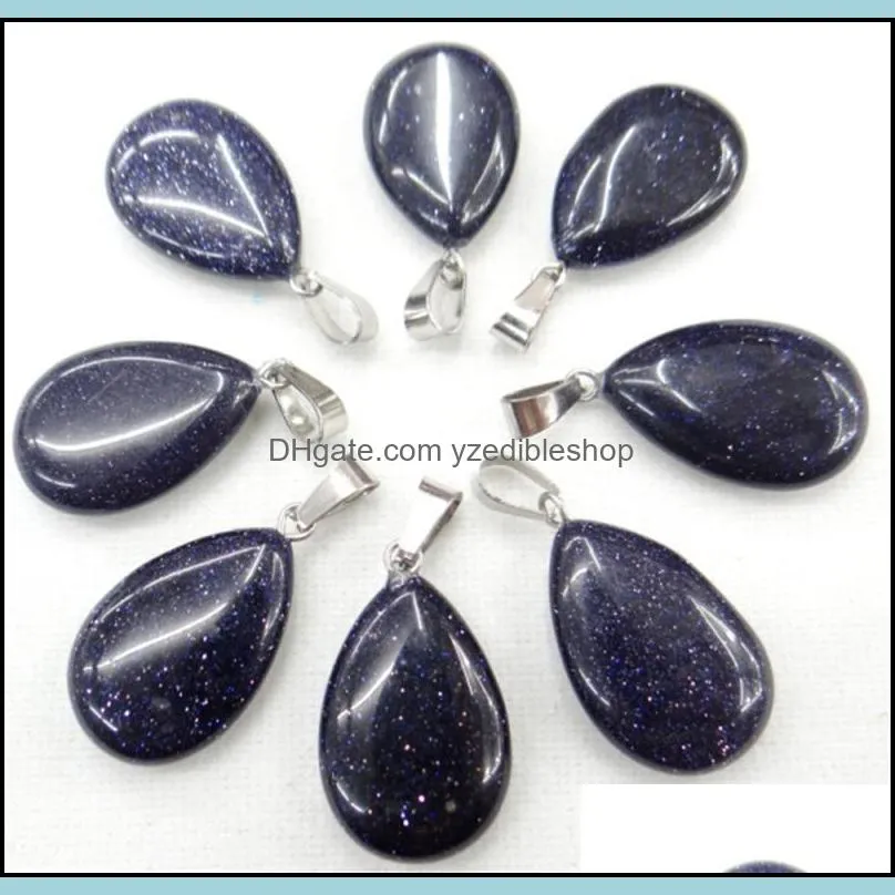 natural stone watar drop pendant charms fashion jewelry necklace earrings making findings wholesale