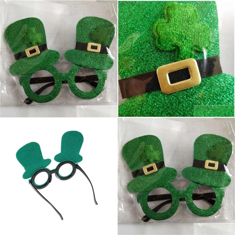 st patrick funny glasses green clover hat glasses costumes fancy dress for irish party decoration