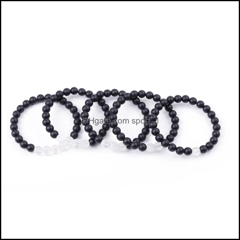 lover matted black white glass beads bracelet men buddha handmade bracelets summer women jewelry gift