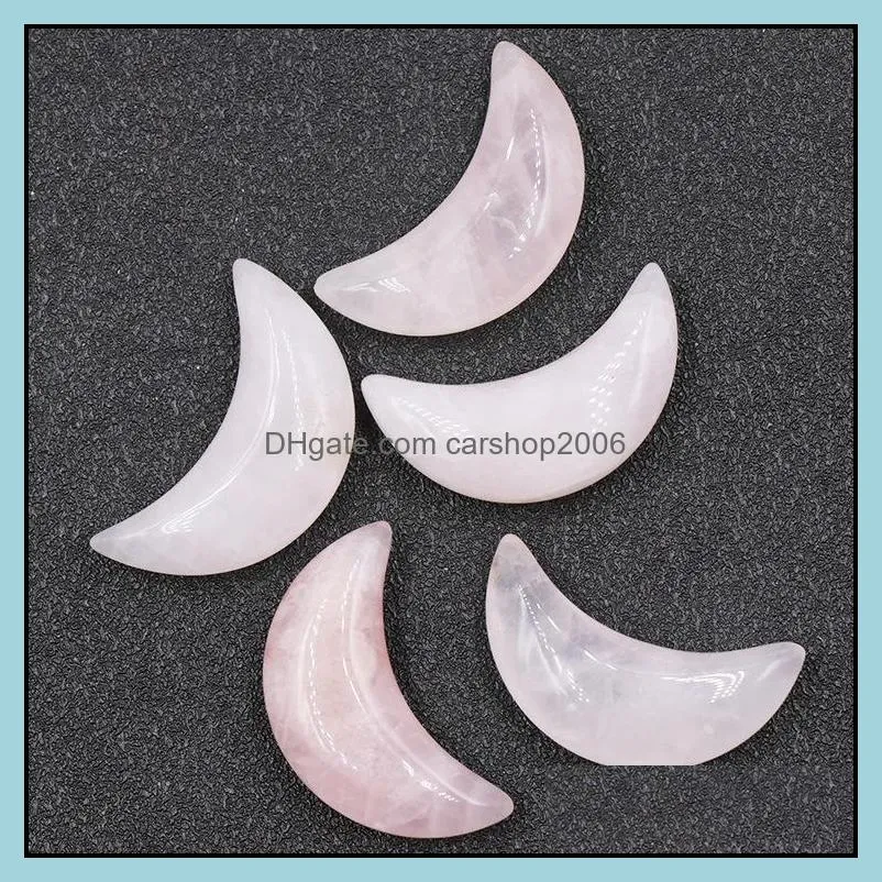 natural stone crystal 30mm moon ornaments quartz healing crystals energy reiki gem living room decoration