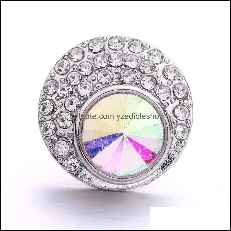 wholesale snap button charms jewelry findings crystal beads rhinestone 18mm metal snaps buttons diy bracelet jewellery