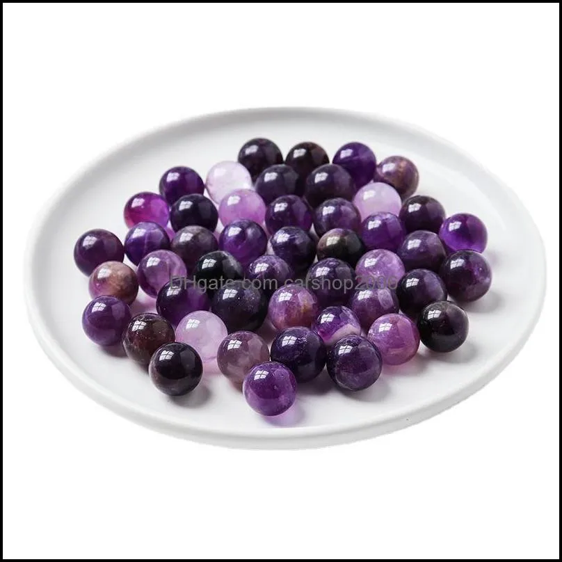 natural stone 15mm amethyst ball bead palm quartz mineral crystal tumbled gemstones hand piece home decoration accessories gift