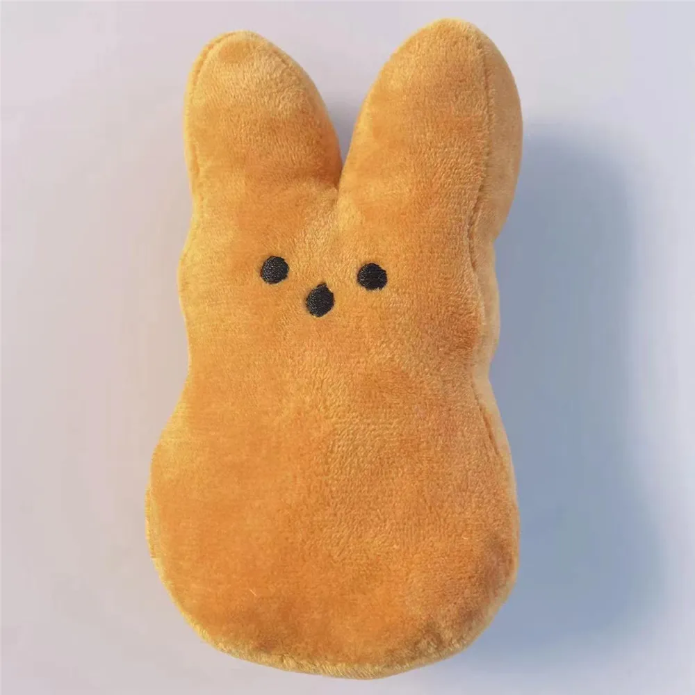 15CM 6Inch Peeps Stuffed Easter Bunny Party Supply Velvet Plush Cute Rabbits Kids Toddler Baby Animal Doll Toy Cuddle Toys Boys Girls Birthday Christmas Gift A27