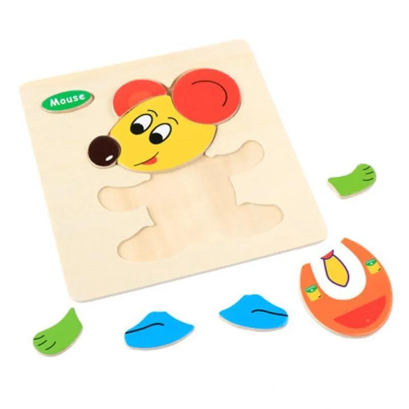 24 styles cute animal wooden puzzles toddler toy kids 15x15cm baby infants colorful wood jigsaw intelligence toys animals vehicles