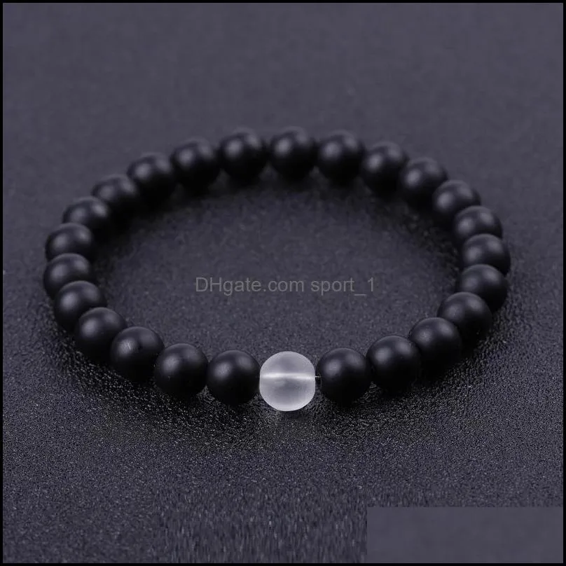 lover matted black white glass beads bracelet men buddha handmade bracelets summer women jewelry gift