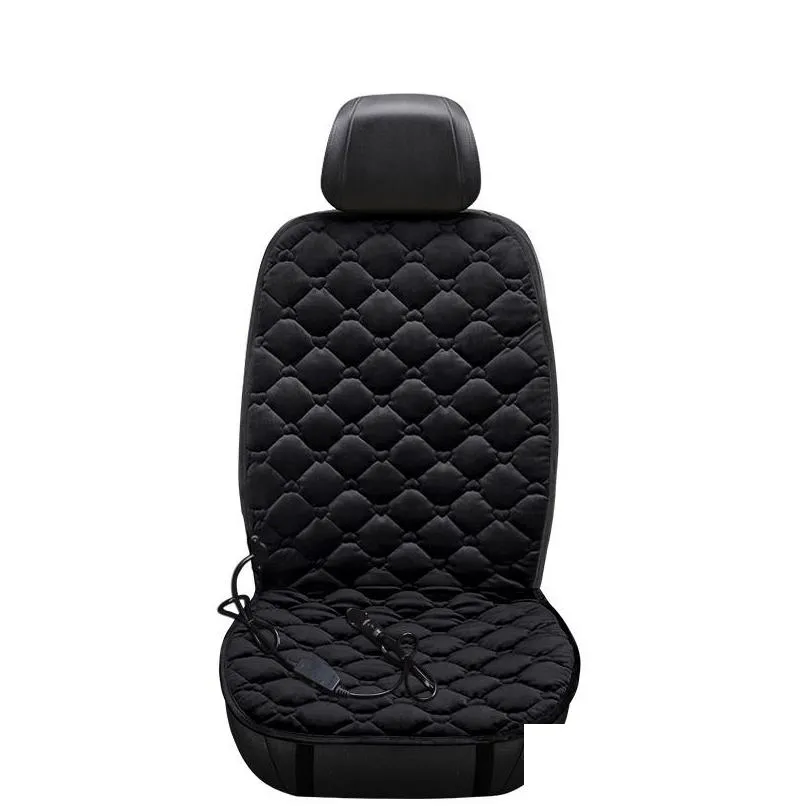 new heating car seat cover 12v heated auto front seat cushion plush heater winter warmer control electric heating protector pad1