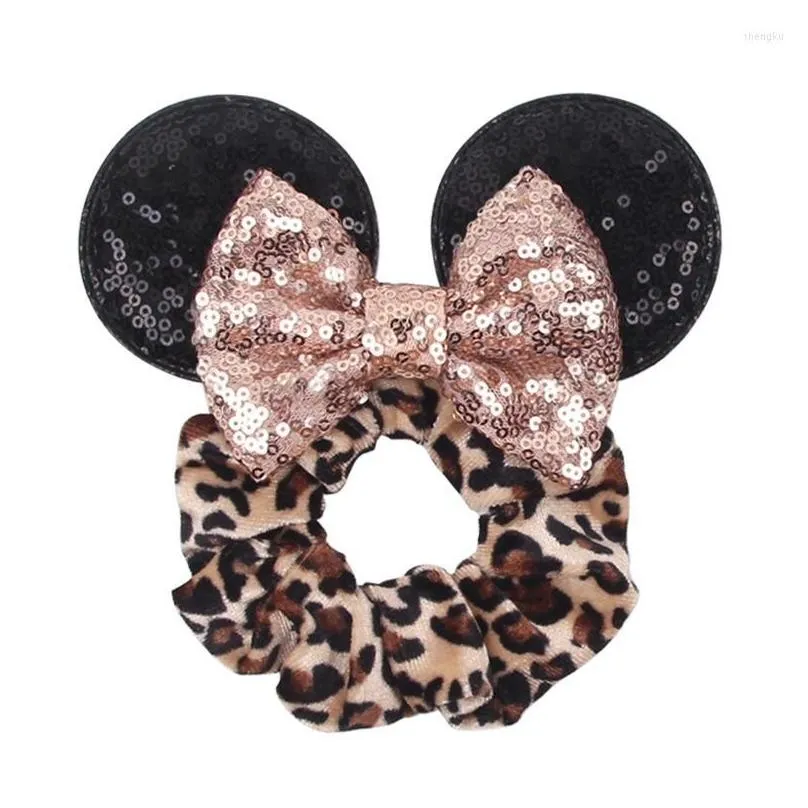 hair accessories 2023 s christmas mouse ears sequins bows headband women velvet scrunchies bands for girls party diy