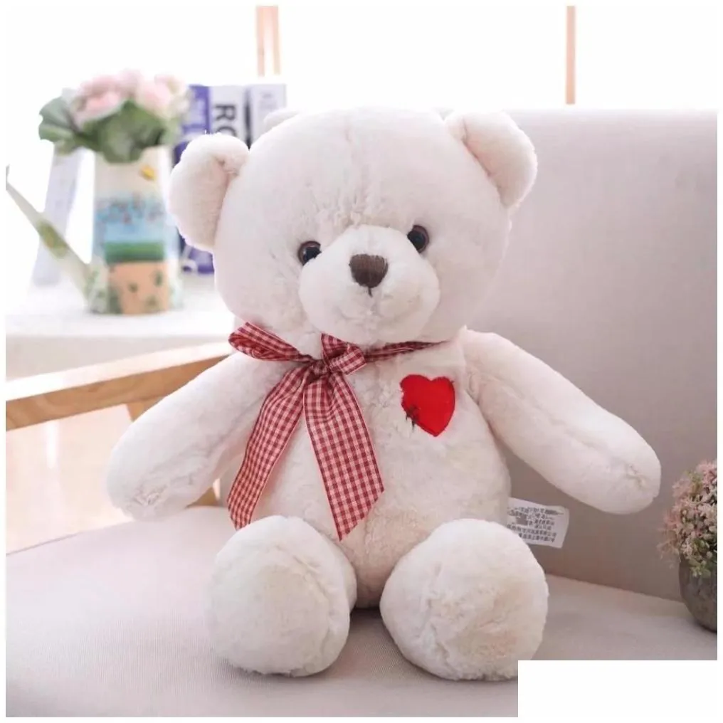 stuffed plush animals 35cm / 50cm lovely teddy bear toys cute bears with heart doll girls valentines gift kids baby christmas brin