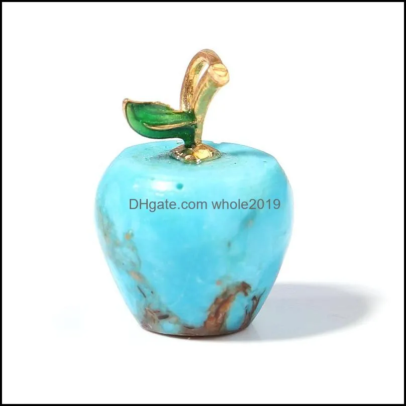 carved  pendant figurine statue charms with alloy leaf healing stone crystal necklace christmas gifts handmade craft pe whole2019