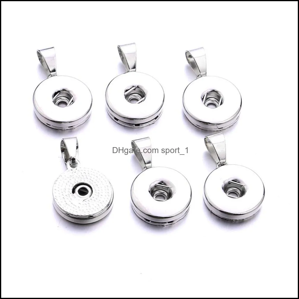 silver gold rose color 18mm snap button charms connector pendant jewelry making diy necklace earrings bracelet supplier sport1