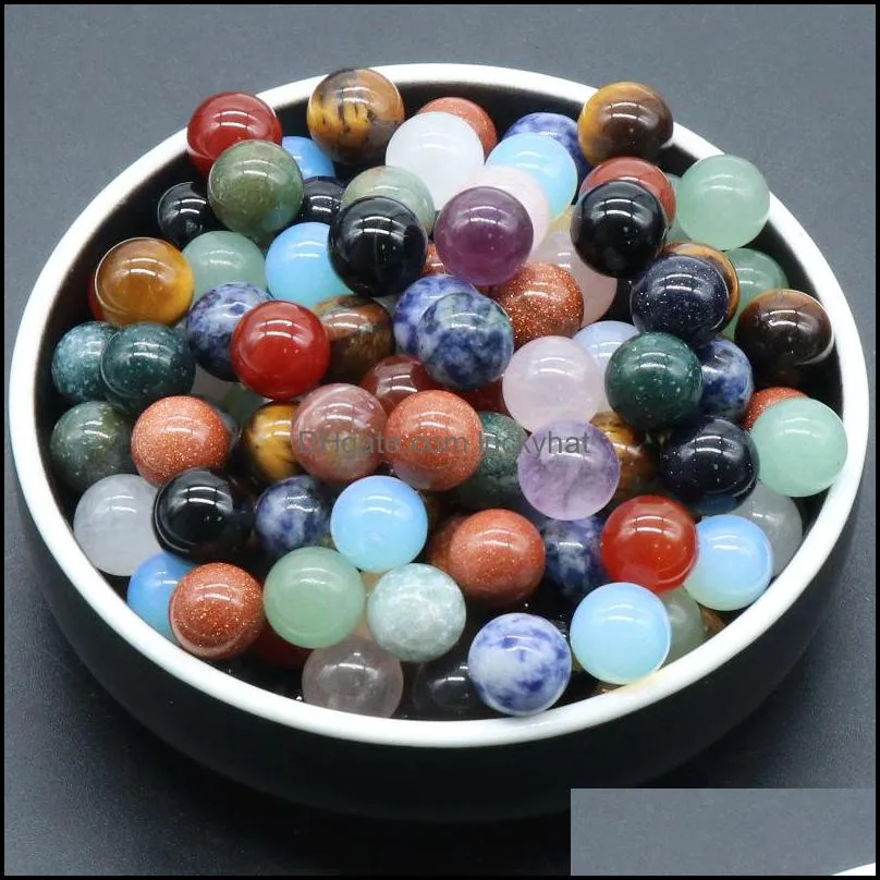 natural crystal stone 10mm no hole round bead jewelry acc mineral statue crystal ornament home decoration