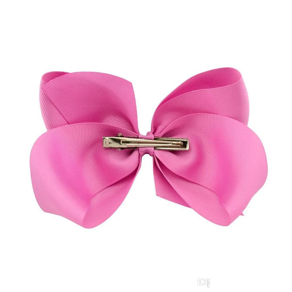 40colors choose 6 inch baby big bow hairbows infant girls hair bows with barrettes 15cm 12cm