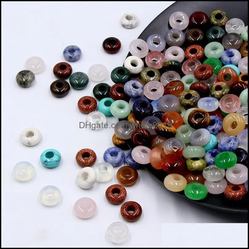 5x10mm natural stone crystal beads loose big hole charms pendants shape for necklace jewelry making diy gift wome whole2019
