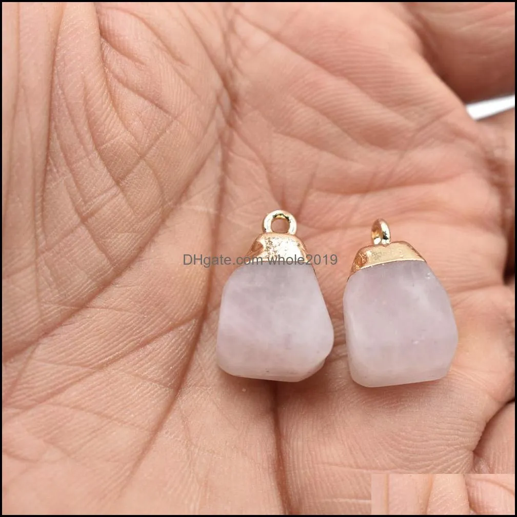 natural stone crystal pendant charm for jewelry making supplies diy fine necklace earrings accessorie whole2019