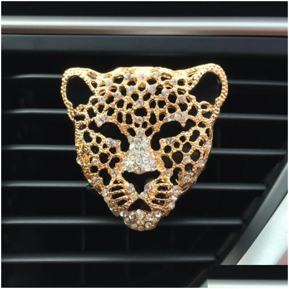 universal leopard head modeling car decorative perfume air conditioning perfume car air fresher odor removal aroma1