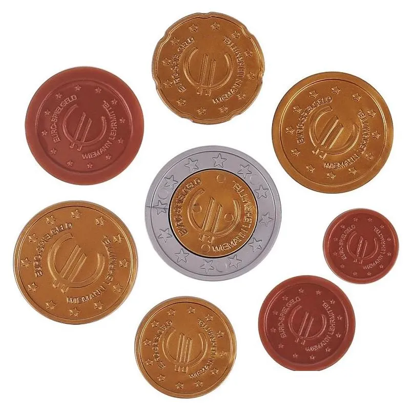 play money coins set of 80 plastic euro coins new maths school learning resource 1 2 5 10 20 50 cent 1 2