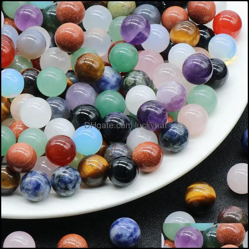 natural crystal stone 10mm no hole round bead jewelry acc mineral statue crystal ornament home decoration