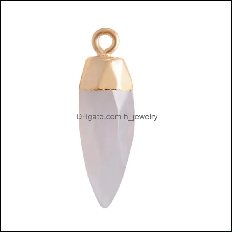 natural stone necklace water drop shape opal pink purple crystal pendant necklace for women jewelry