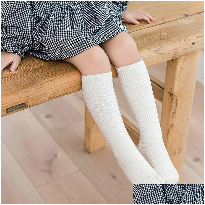 5 pairs/lot baby girls knee high socks kids soft cotton princess socken children boys long sock ruffle 28years leg warmers 220423