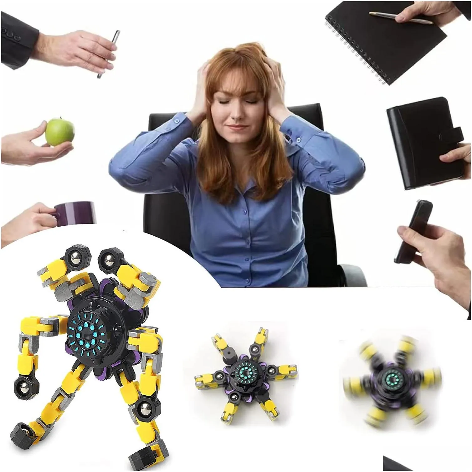 decompression toy transformable fingertip chain robot diy deformation deformed mechanical for kids adts drop delivery 2022 bdejewelry