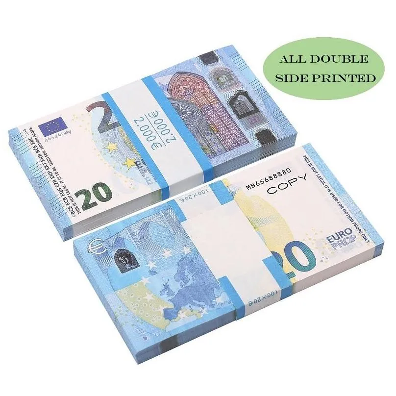 movie prop banknote party games 10 dollars toy currency fake money children gift 1 20 50 euro dollar ticket