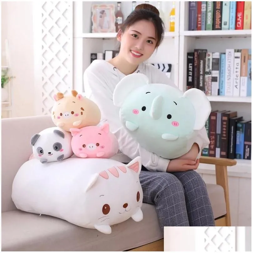 9 styles animal sweet dinosaur pig cat bear plush toy soft cartoon panda hamster elephant deer stuffed doll baby pillow gift