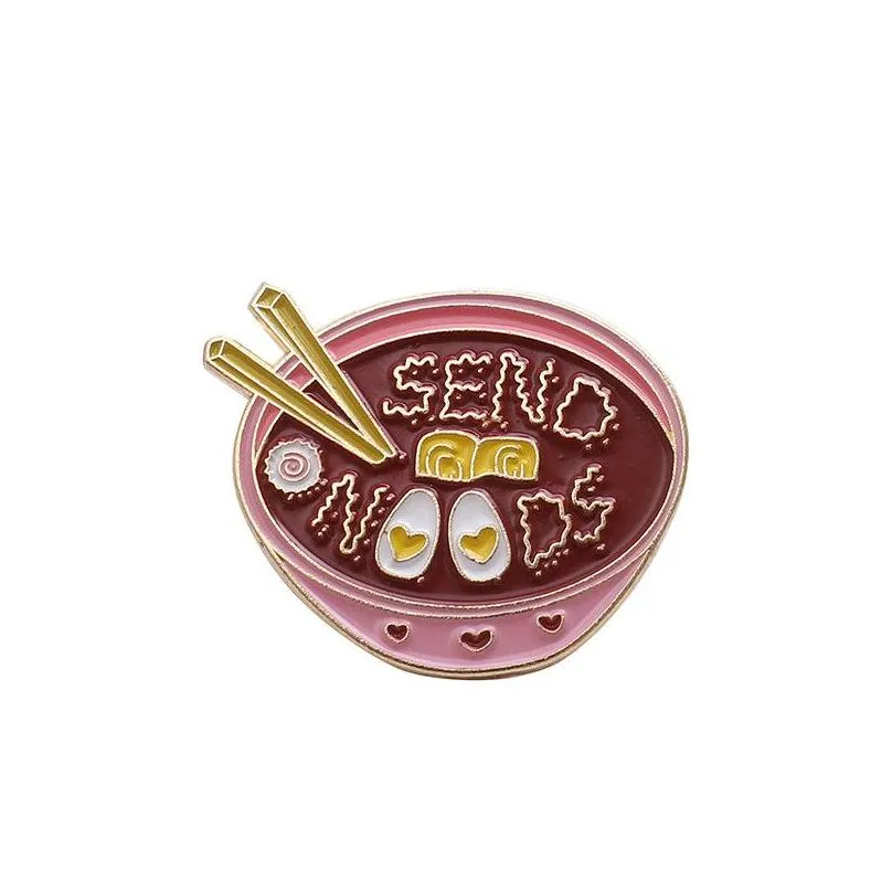 ramen noodles llamen pin cute no face womens accessories enamel pins bag badges brooches clothes label pin