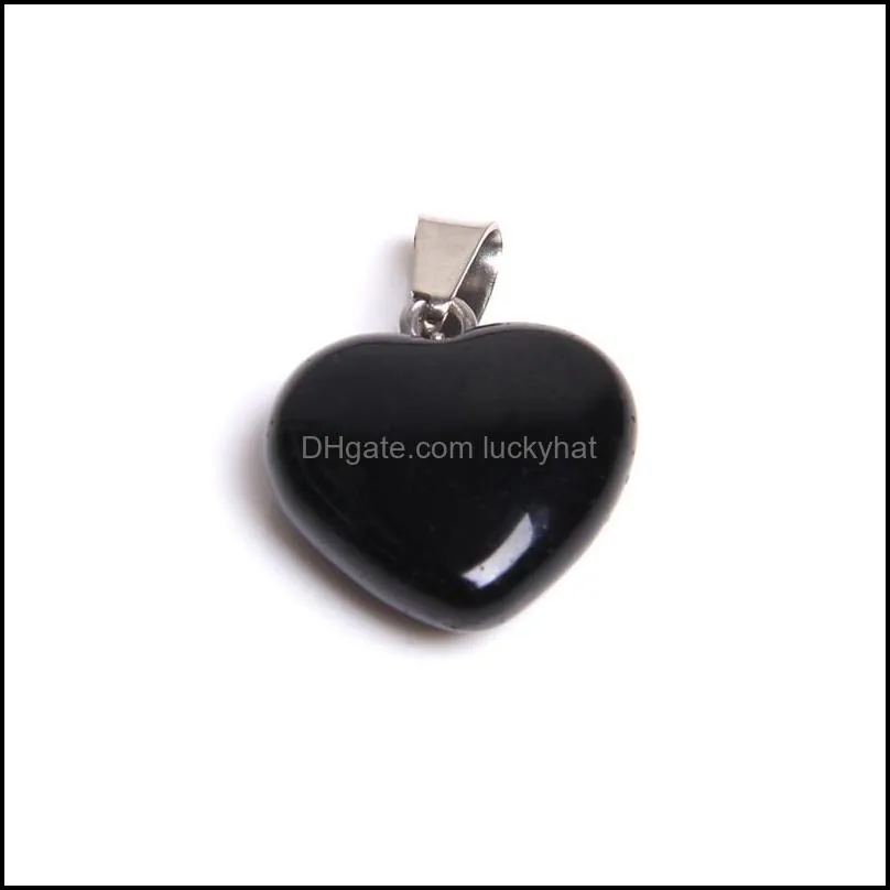 heart shape natural stone charms pendants for diy necklace earrings jewelry making