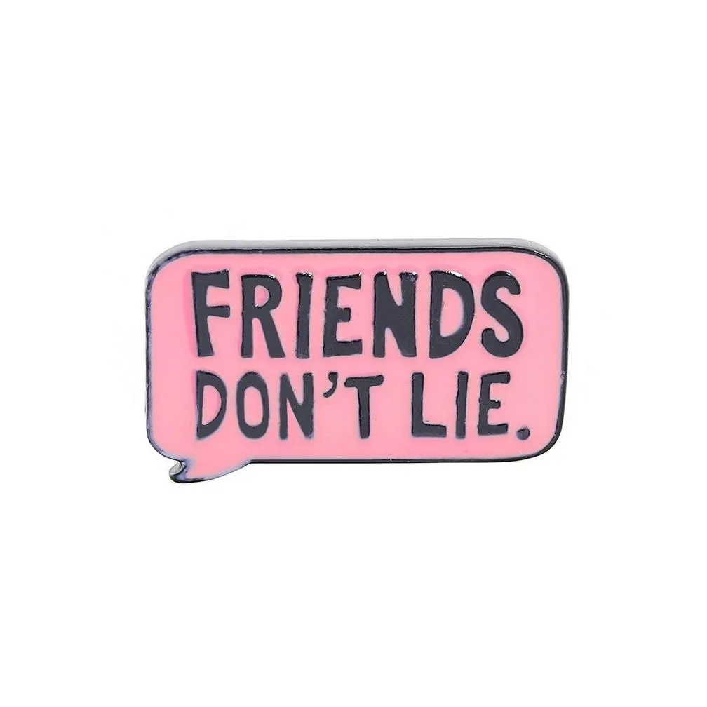 stranger things enamel pins tv series eleven brooch friends dont lie badge denim shirt lapel pin gothic jewelry gift for fans