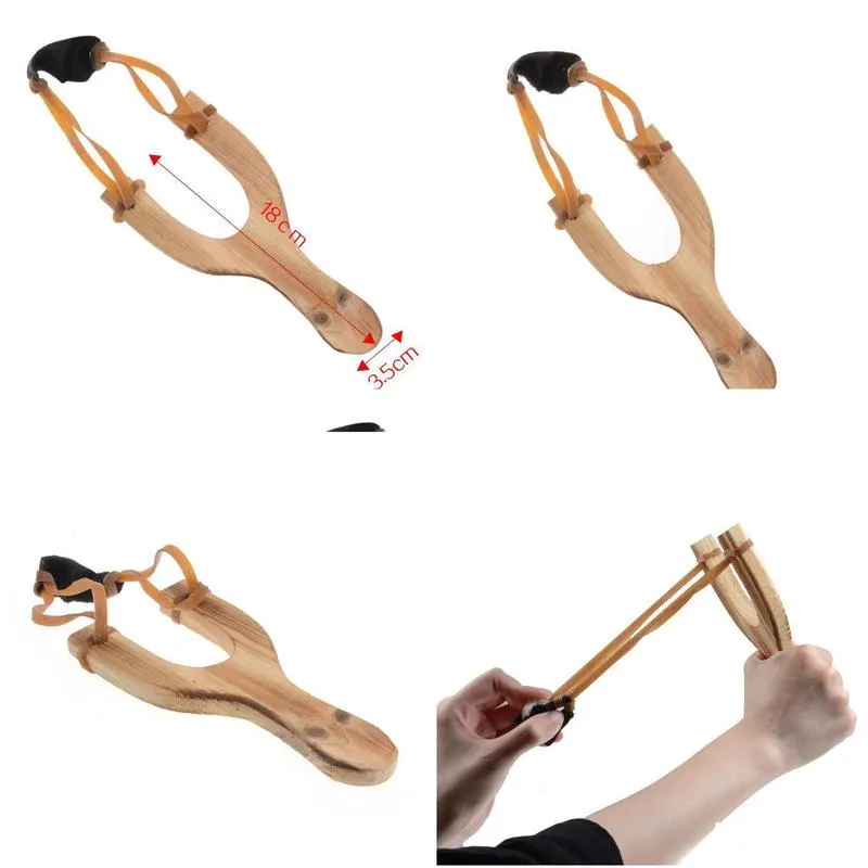 children wooden slingshot rubber string traditional hunting tools kids outdoor play sling shots shooting toys