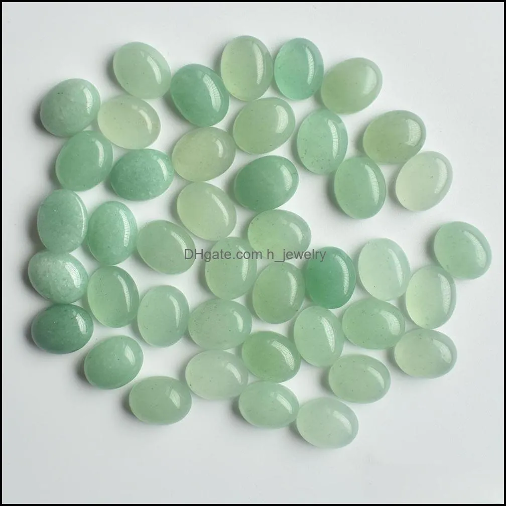 natural stone 8x10mm oval loose beads opal rose quartz tigers eye turquoise cabochons flat back for necklace ring earrrings jewelry