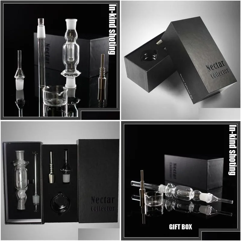 nectar collector kit glass pipe pipes mini bong two function both quartz trip titanium trip bongs 10mm 14mm for oil rigs dabs