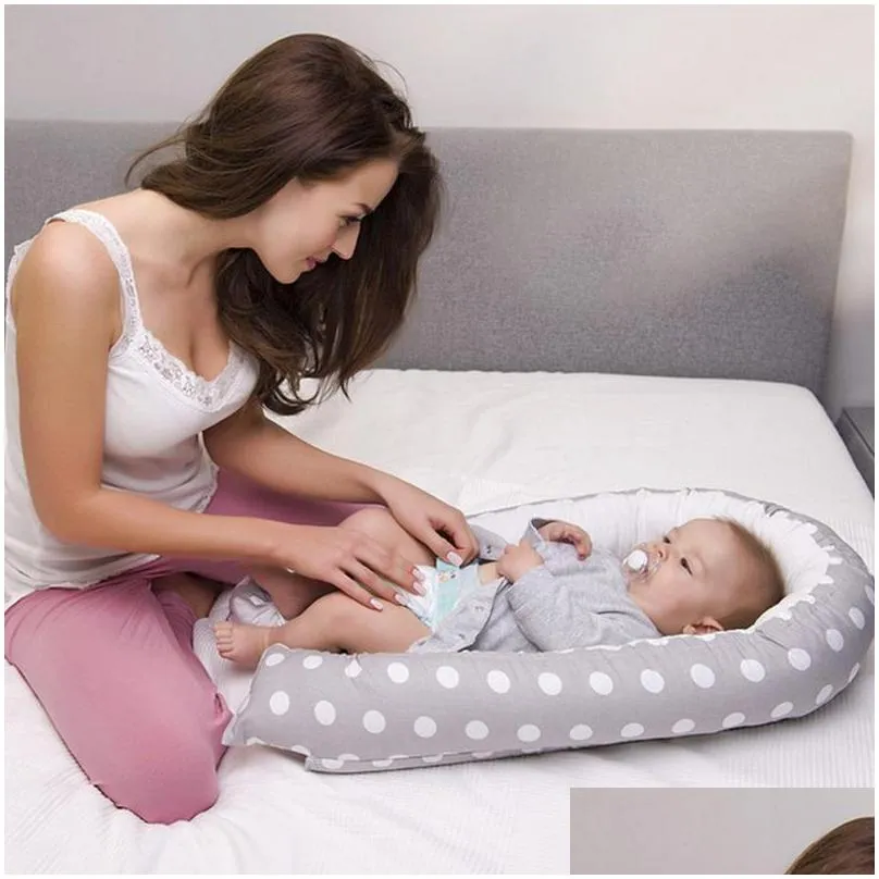 baby nest bed crib portable removable and washable travel for children infant kids cotton cradle folding