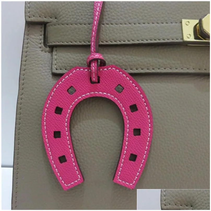 keychains horsehoe hoof horseshoe pu leather keychain handbag keyring charm women bag accessories pendant j1841