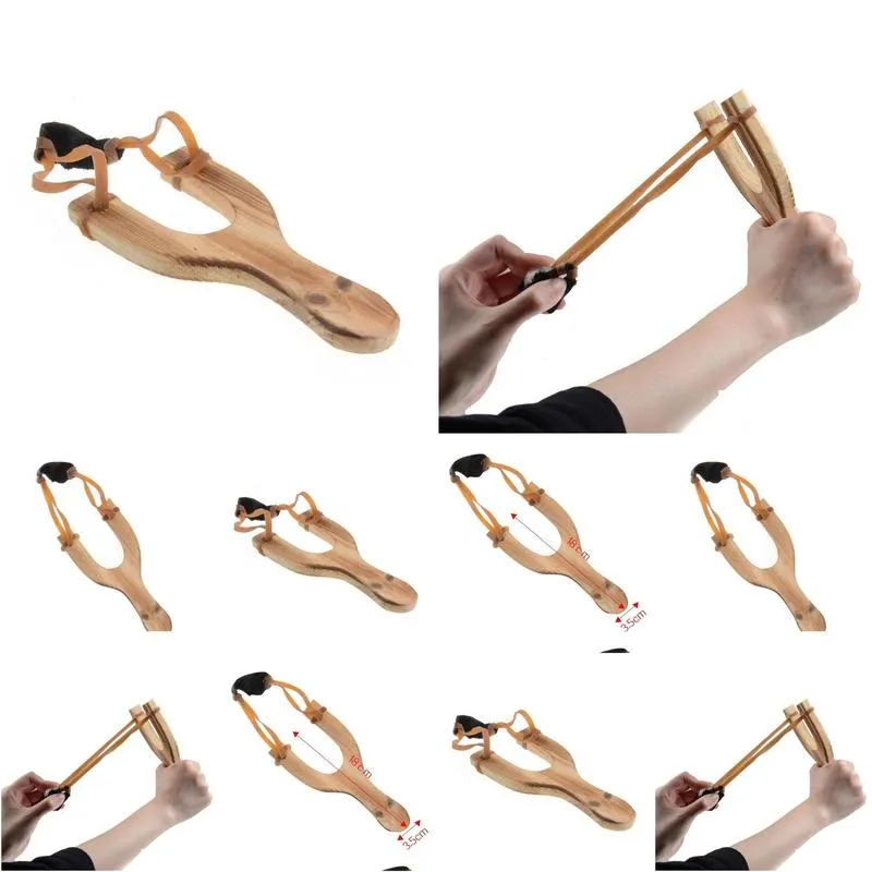 children wooden slingshot rubber string traditional hunting tools kids outdoor play sling shots shooting toys