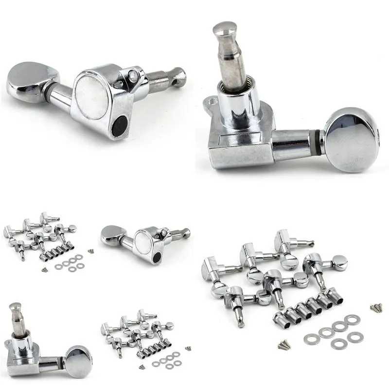 6r right 6l left 3ladd3r string tuning pegs tuners tuner chrome inline guitar machine head 6r right